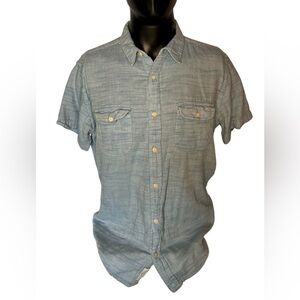 Lucky Brand Double Lined Cotton Button-Up Summer Shirt Blue Men’s Size Medium